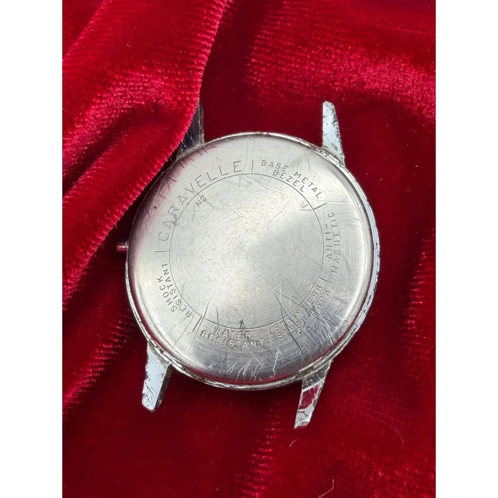 Vintage Caravelle N2 Water Resistant Watch Head Silver Tone Stainless untested